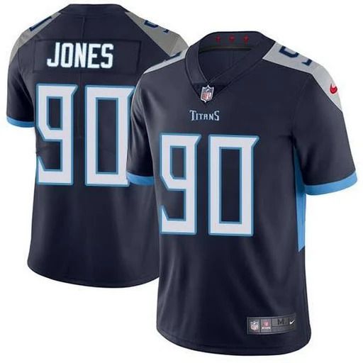 Men Tennessee Titans #90 DaQuan Jones Nike Navy Vapor Limited NFL Jersey->tennessee titans->NFL Jersey